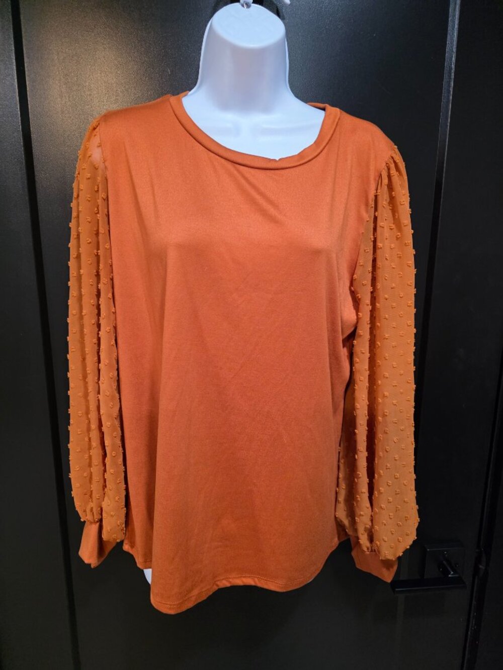 Betsey's Boutique Burnt Orange Blouse Sz XL